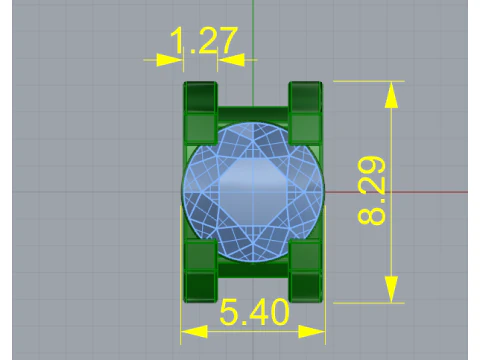 407 Pendant for 1 stone 3D Print Model