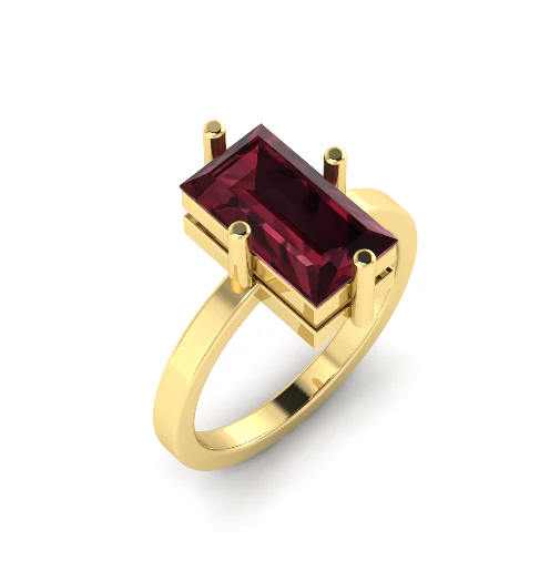 416 Ring with stone rectangle 3D Print Model .c4d .max .obj .3ds .fbx .stl .blend