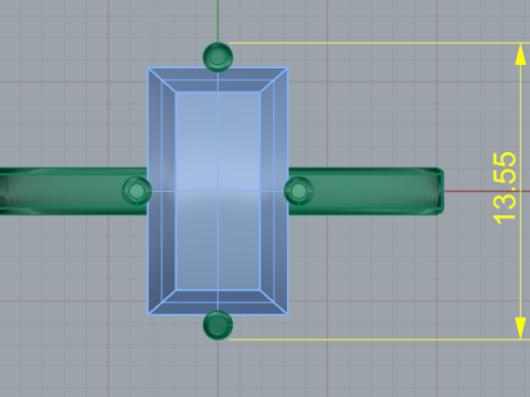 416 Ring with stone rectangle 3D Print Model