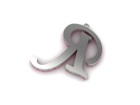 417 Pendant in the form of a letter R 3D Print Model