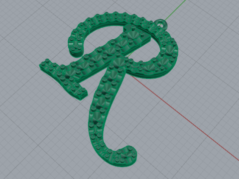 417 Pendant in the form of a letter R 3D Print Model