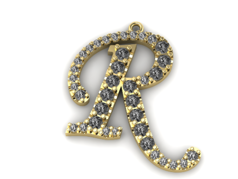 417 Pendant in the form of a letter R 3D Print Model