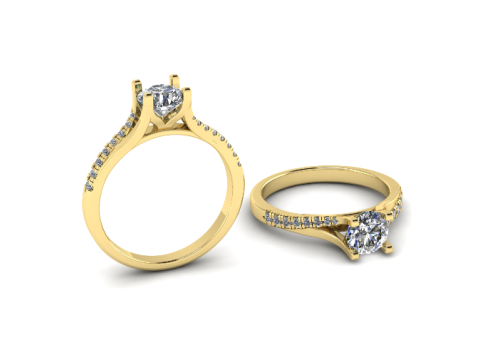 419 Ring with stones Model Cetak 3D