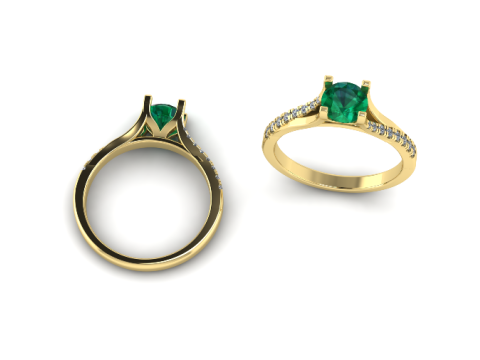 419 Ring with stones Model Cetak 3D