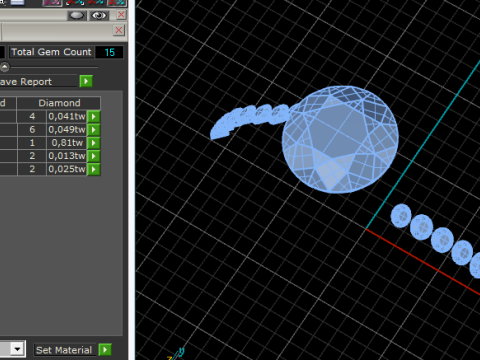 419 Ring with stones Model Cetak 3D