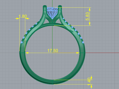 419 Ring with stones Model Cetak 3D