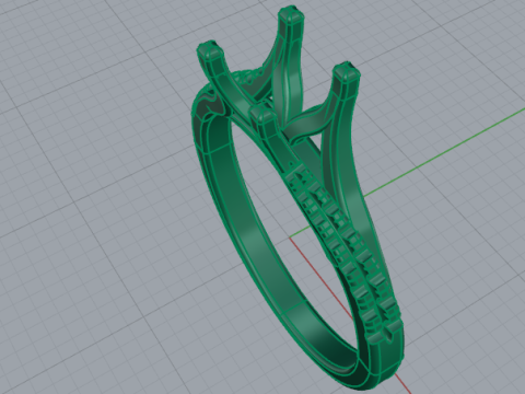 419 Ring with stones Model Cetak 3D