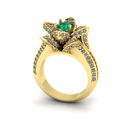 420 Ring Flower 3D Print Model .c4d .max .obj .3ds .fbx .stl .blend 