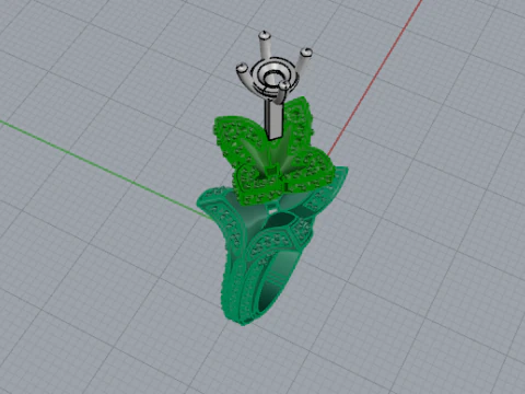 420 Ring Flower 3D Print Model