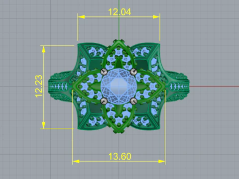 420 Ring Flower 3D Print Model