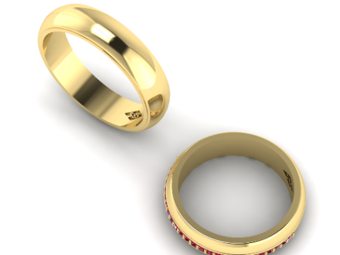 426 Mens and womens wedding rings Modelo de Impressão 3D