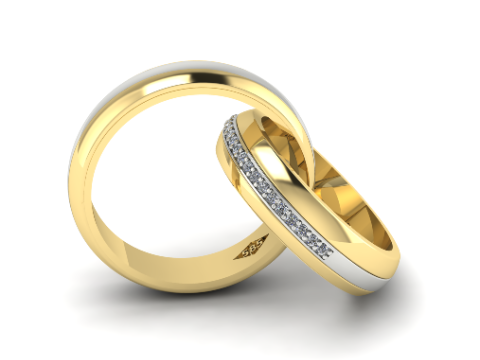 426 Mens and womens wedding rings 3D-Druckmodell