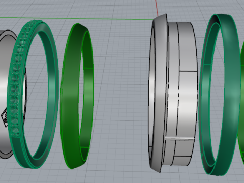 426 Mens and womens wedding rings 3D-Druckmodell
