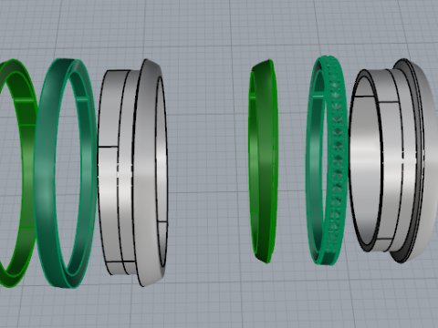 426 Mens and womens wedding rings 3D-Druckmodell