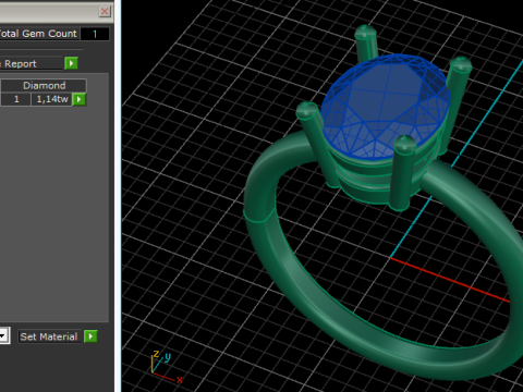 431 Ring with one stone 3D Print Model