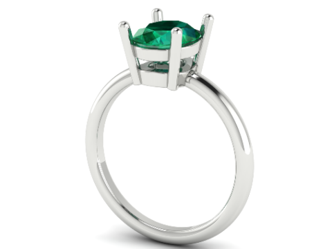 431 Ring with one stone 3D Print Model