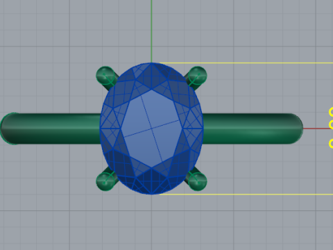 431 Ring with one stone 3D Print Model