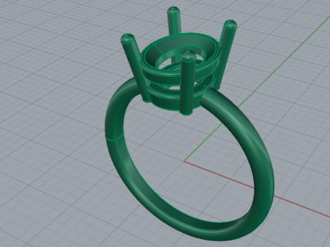 431 Ring with one stone 3D Print Model