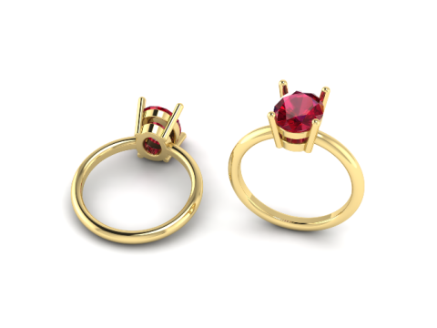 431 Ring with one stone 3D Print Model
