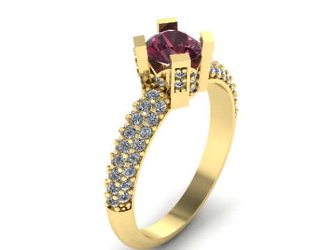 433 Ring with stones 3Dプリントモデル