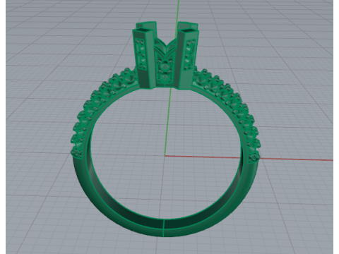 433 Ring with stones 3Dプリントモデル