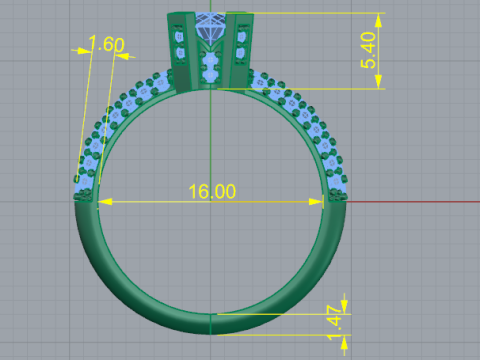 433 Ring with stones 3Dプリントモデル