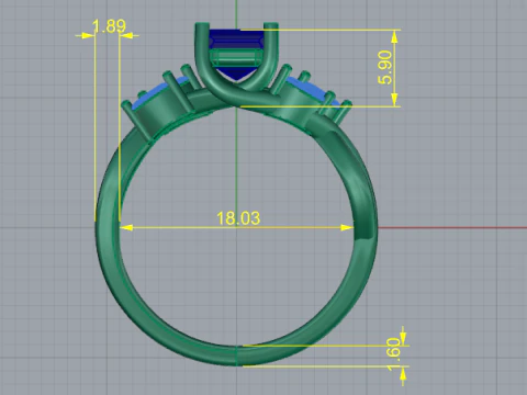 433 Ring with stones 3D Print Model