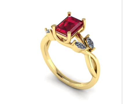 433 Anello con pietre Modello di stampa 3D