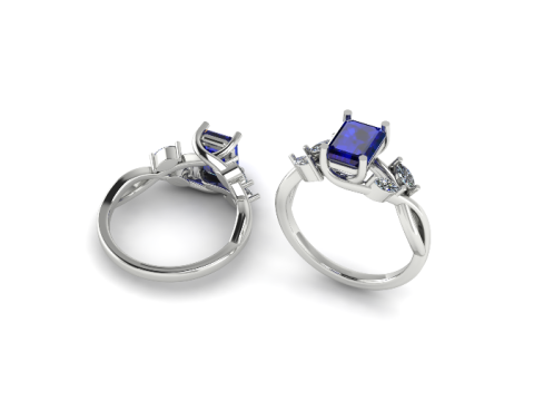 433 Ring with stones 3D Принт Модель