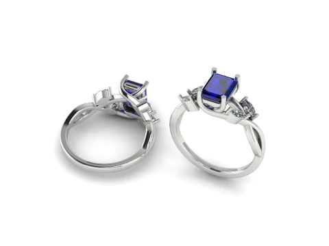 433 Ring with stones 3D Print Model