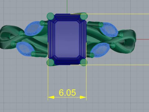 433 Ring with stones 3D Print Model