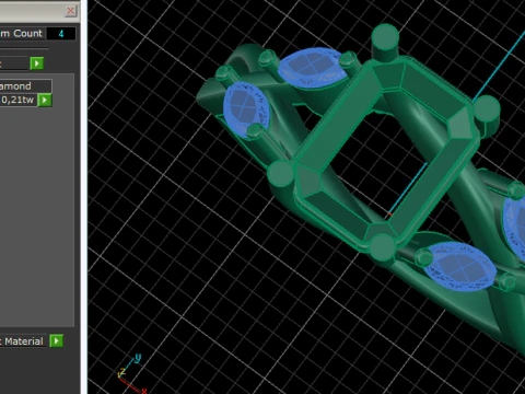 433 Ring with stones 3D Print Model