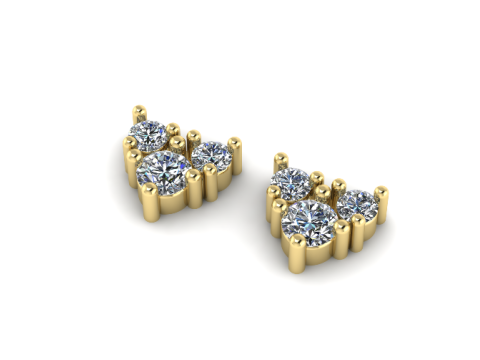 439 Earrings with stones Modèles 3D en vedette
