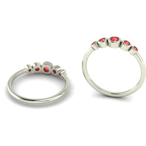 441 Ring with baguette stones Modello di stampa 3D .c4d .max .obj .3ds .fbx .stl .blend