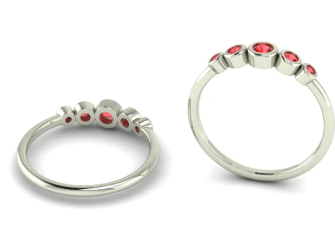 441 Ring with baguette stones 3D Print Model