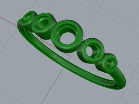 441 Ring with baguette stones 3D Print Model