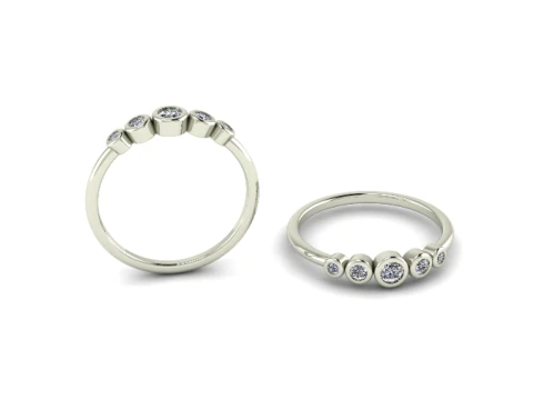 441 Ring with baguette stones 3D Print Model