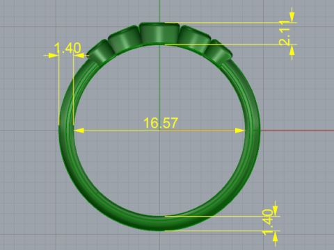 441 Ring with baguette stones Modello di stampa 3D