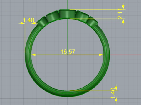 441 Ring with baguette stones 3D Print Model