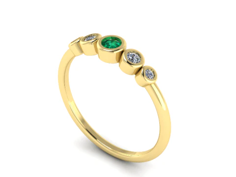 441 Ring with baguette stones 3D Print Model