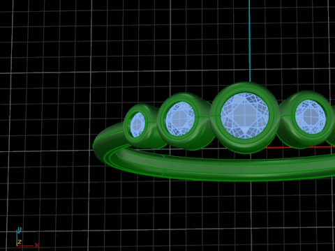 441 Ring with baguette stones Modello di stampa 3D