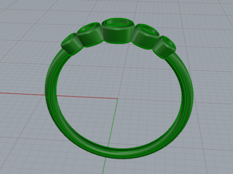 441 Ring with baguette stones Modello di stampa 3D