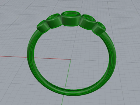 441 Ring with baguette stones 3D Print Model