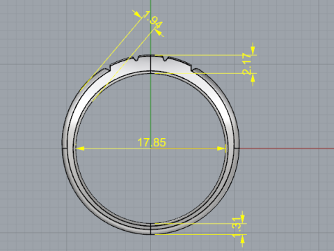 441 Ring with baguette stones Modello di stampa 3D