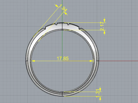 441 Ring with baguette stones 3D Print Model