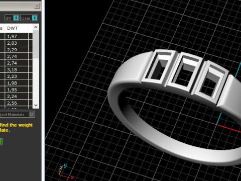 441 Ring with baguette stones 3D Print Model