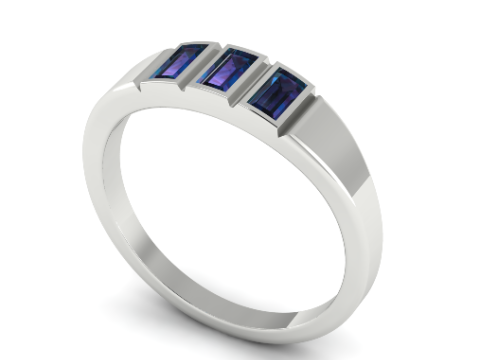 441 Ring with baguette stones Modello di stampa 3D