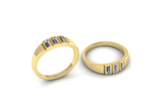441 Ring with baguette stones Modello di stampa 3D