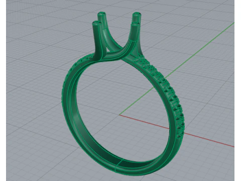 442 Ring with round stones 3D Print Model