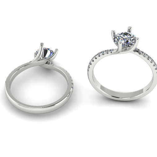442 Ring with round stones 3D Принт Модель .c4d .max .obj .3ds .fbx .stl .blend 